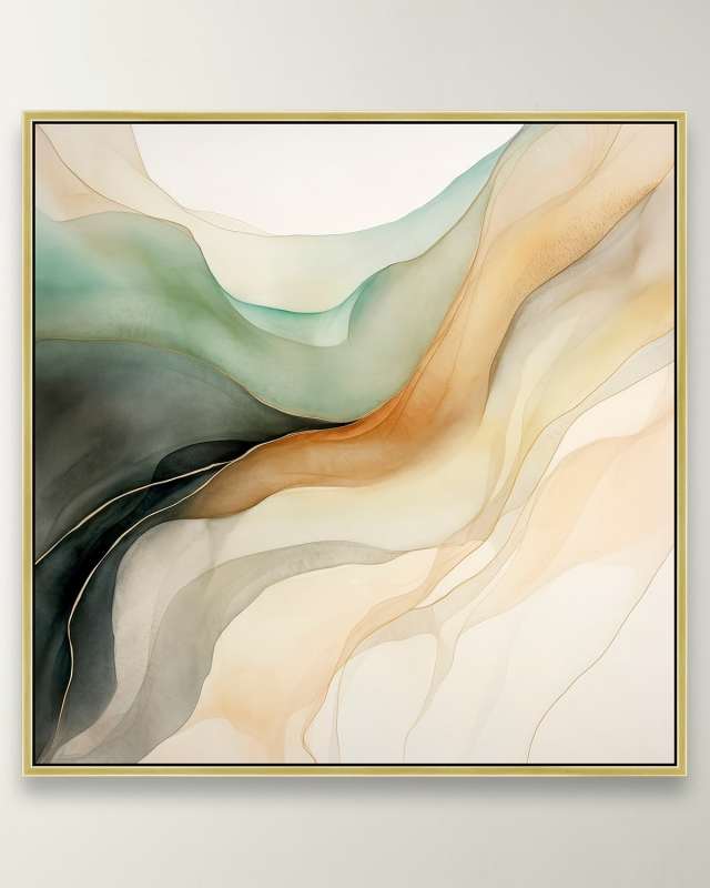 "Guilded Greens 4" Framed Giclee